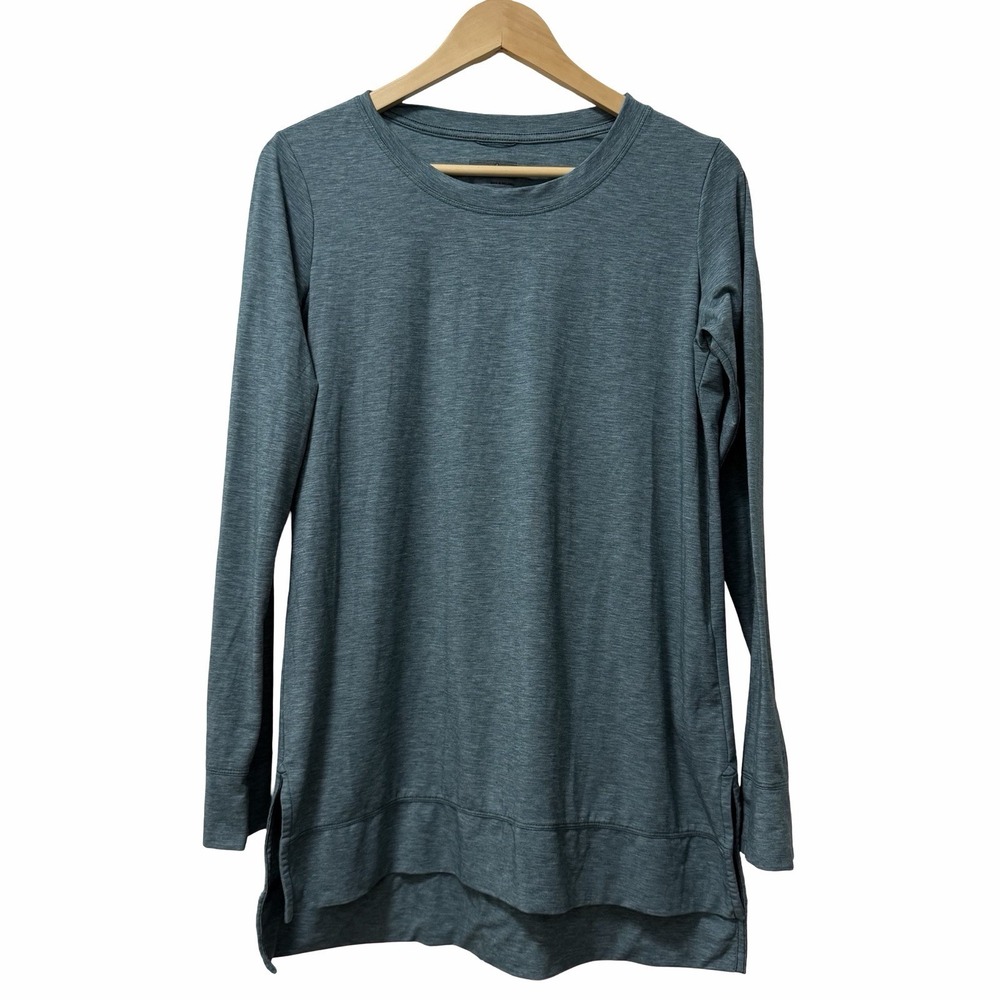 Patagonia Womens Long-Sleeved Glorya Side‎ Slit Top Size M Blue Hiking Gorpcore